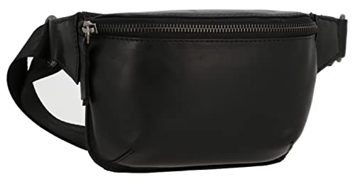 Gusti Gürteltasche Leder - Norell Damen und Herren Bauchtasche Hüfttasche Festivaltasche Schwarz Leder von Gusti