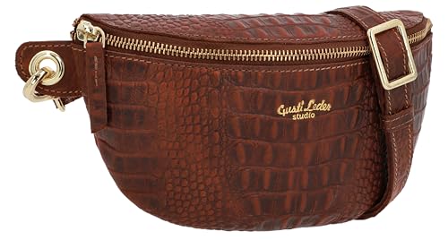 Gusti Leder Gürteltasche Damen Rosamonde I Bauchtasche Damen Leder im Kroko Look I Schicke Crossbody Bag Damen Leder mit verstellbarem Gürtel Gusti Leder Gürteltasche Damen Rosamonde I Bauchtasche Damen Leder im Kroko Look I Schicke Crossbody Bag Damen Leder mit verstellbarem Gürtel von Gusti