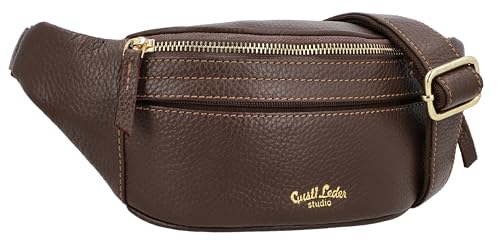 Gusti Gürteltasche Leder- Spencer Damen und Herren Bauchtasche Umhängetasche Braun Leder von Gusti