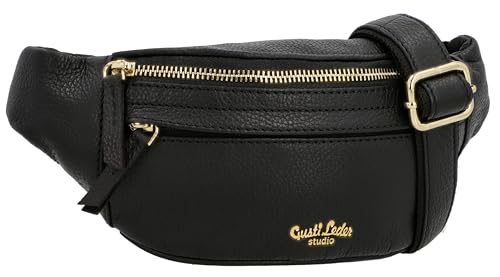 Gusti Gürteltasche Leder-Spencer Damen und Herren Bauchtasche Umhängetasche Schwarz Leder von Gusti