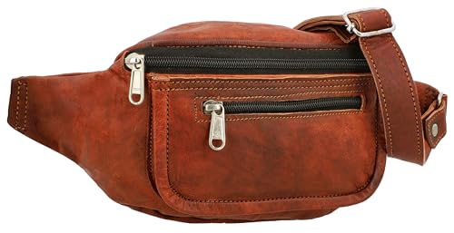 Gusti Gürteltasche Leder - Tristan Damen und Herren Bauchtasche Festivaltasche Braun Leder von Gusti