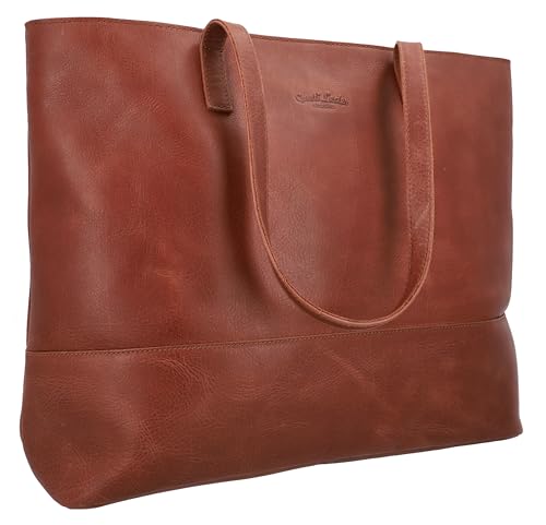 Gusti Handtasche Leder - Carine Damen Handtasche Shopper Umhängetasche Damen Braun Leder von Gusti