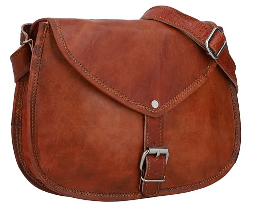 Gusti Handtasche Leder - Charleen Damen Umhängetasche Ledertasche Abendtasche Vintage Braun Leder von Gusti