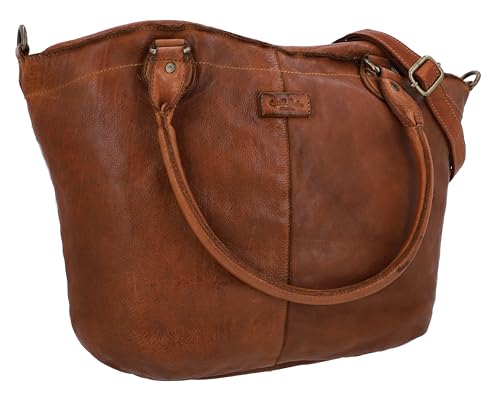 Gusti Handtasche Leder- Dione Damen Handtasche Umhängetasche Shopper Ledertasche Braun Leder von Gusti