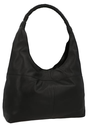 Gusti Shopper Leder - Giulia Damen und Herren Handtasche Umhängetasche Ledertasche Schwarz Leder von Gusti