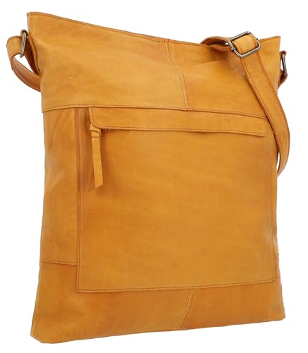 Gusti Handtasche Leder - Maola Damen und Herren Ledertasche Umhängetasche Laptoptasche Braun Leder von Gusti