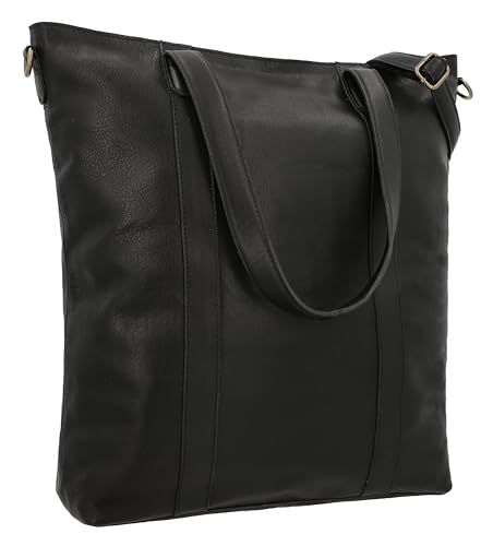 Gusti Handtasche Leder-Paris Ledertasche Umhängetasche Laptoptasche Schwarz Leder Damen von Gusti