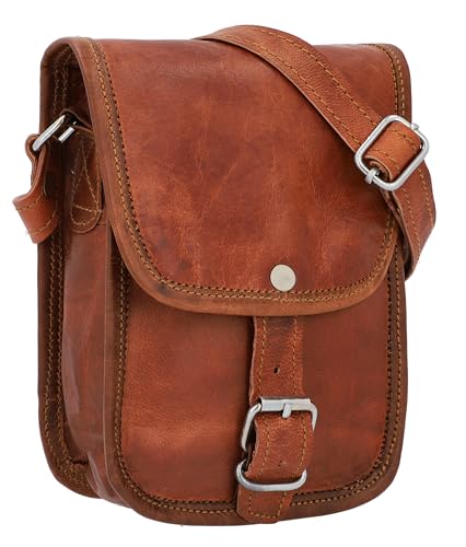 Gusti Handtasche Leder - Willy Damen und Herren Umhängetasche Lederhandtasche Vintage Braun Leder von Gusti