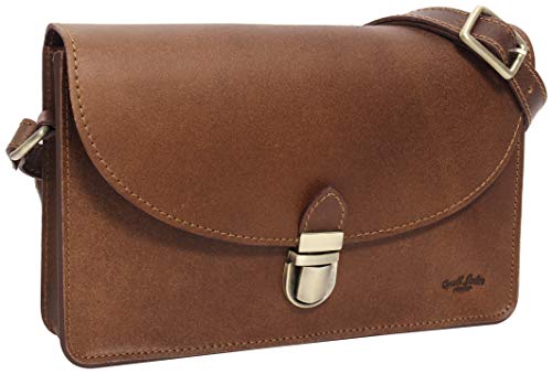 Gusti Handtasche Leder - Zoey Damen Handtasche Umhängetasche Ledertasche Braun Leder von Gusti