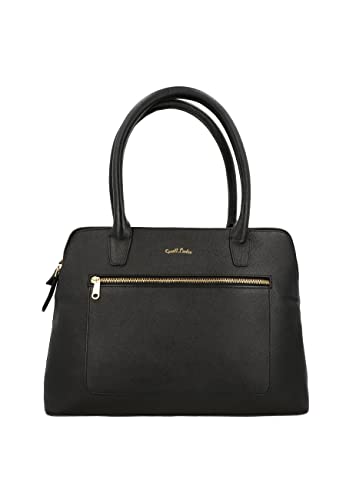 Gusti Handtasche leder - Marina Lenkertasche Handtasche Henkeltasche Umhängertasche Shopper Tasche Arbeitstasche Businesstasche Fahrradtasche Ledertasche Damen Schwarz Leder von Gusti