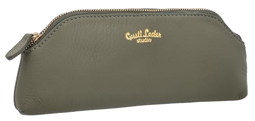 Gusti Kosmetiktasche Leder -Edla Damen und Herren Utensilientasche Kulturbeutel Waschtasche Schminktasche Kulturtasche Grau Leder von Gusti