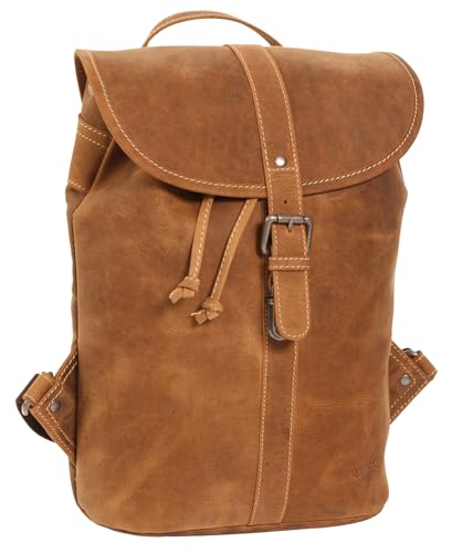 Gusti Leder - Bennett Laptoptasche Cityrucksack Lederrucksack Aktentasche Damen Herren Braun 12L von Gusti