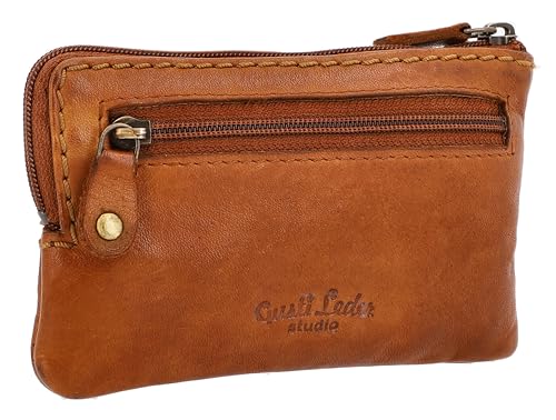 Gusti Leder Portemonnaie Erth - Geldbörse Kartenetui Schlüsselanhänger Schlüsseletui Herren Damen Braun Leder von Gusti