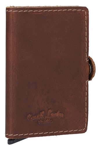 Gusti Leder Portemonnaie Murat - Kartenetui Frauen Herren Dunkelbraun Leder von Gusti