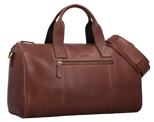 Gusti Leder Reisetasche Hall - Sporttasche Boardtasche Ledertasche Weekender Handgepäck Braun Herren Leder 25L von Gusti