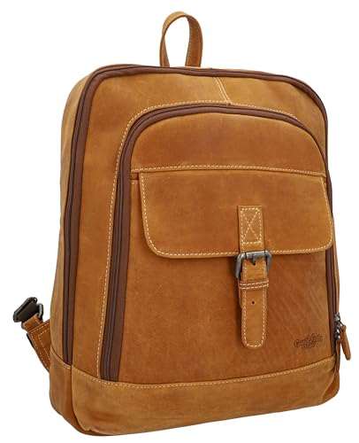 Gusti Lederrucksack Leder - Niki Business Rucksack Laptopfach Cityrucksack Daypack Tagesrucksack Braun Leder Damen Herren Unisex von Gusti