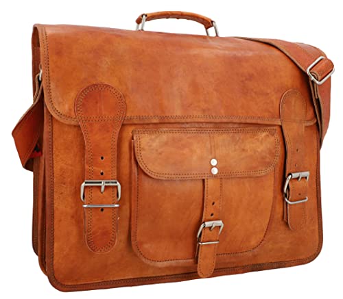 Gusti Umhängetasche Herren Leder - Leon Handtasche Ledertasche Vintage Braun Aktentasche Lehrertasche Aktentasche Arzttasche Schultasche Leder von Gusti