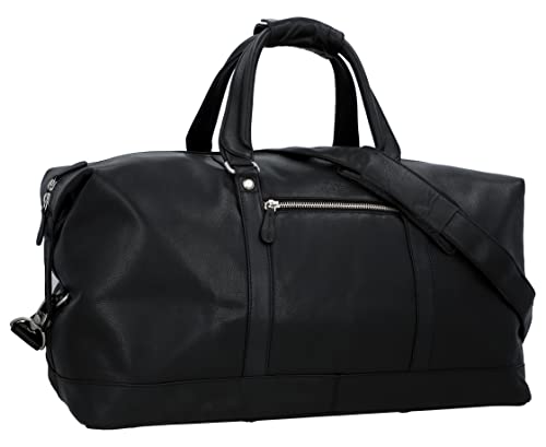 Gusti Reisetasche Leder - Ruben Damen und Herren Reisegepäck Handgepäck 36 L Travel Bag Weekender Sporttasche Ledertasche Schwarz von Gusti