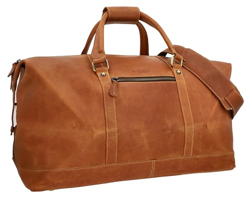 Gusti Reisetasche Leder Herren & Damen I Ruben I Echtleder Weekender Herren Leder braun | 36L Vintage Tasche mit Perfekter Größe für Kurztrips von Gusti