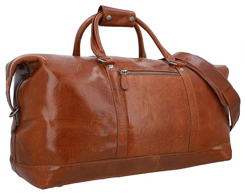 Gusti Reisetasche Leder - Ruben Damen und Herren Reisegepäck Handgepäck 36 L Travel Bag Weekender Sporttasche Braun von Gusti