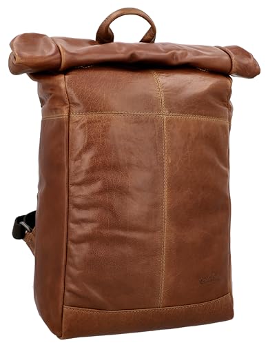 Gusti Rolltop Kurierrucksack Leder Joy Rucksack Lederrucksack Vintage Cityrucksack Outdoorrucksack Laptoptasche Unirucksack Wanderrucksack Braun von Gusti