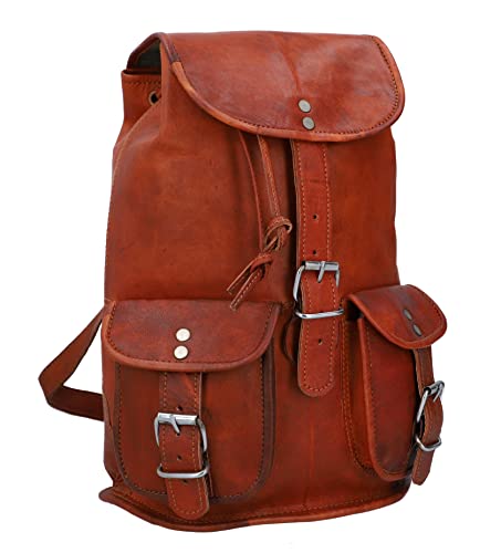 Gusti Rucksack Leder- 'Gary'' Damen und Herren Rucksack Cityrucksack Lederrucksack Vintage Braun Leder von Gusti