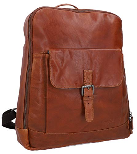 Gusti Rucksack Leder - Ove Lederrucksack Cityrucksack Outdoorrucksack Daypack Vintage Braun Damen Herren Leder von Gusti