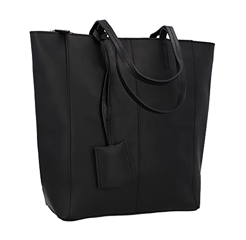 Gusti Shopper Leder - Caro Damen Handtasche Ledertasche Henkeltasche Schultertasche mit Reißverschluss herausnehmbaren Innentasche und Spiegel 15 Zoll Vintage Schwarz von Gusti