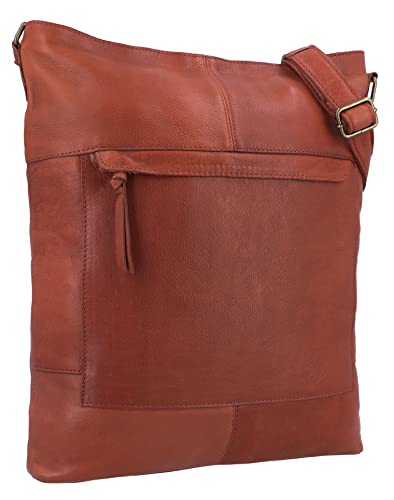 Gusti Shopper Leder - Maola Damen Schultertasche Handtasche Vintage Braun Dunkelbraun Leder von Gusti