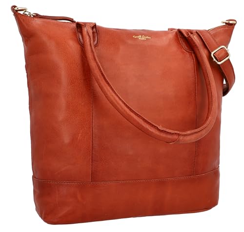 Gusti Shopper Leder - Mia Damen Handtasche Umhängetasche Shopper Ledertasche Braun Leder von Gusti