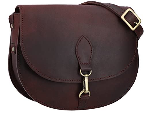 Gusti Umhängetasche Leder - Wiebke Damen Schultertasche Ledertasche Umhängetasche Abendtasche Vintage kleine Tasche Crossbody Bag Echtleder Rot von Gusti