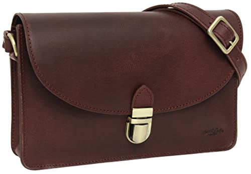 Gusti Handtasche Leder - Zoey Damen Handtasche Umhängetasche Ledertasche Rot Leder von Gusti