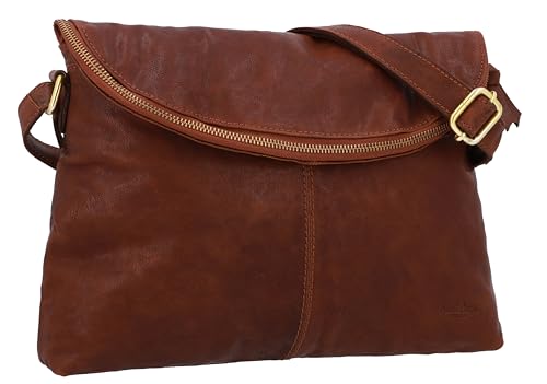 Gusti Umhängetasche Leder - Gardenia Damen und Herren Handtasche Ledertasche Braun Leder von Gusti