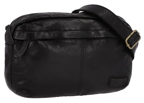 Gusti Umhängetasche Leder- Amara Damen und Herren Handtasche Ledertasche Vintage Schwarz Leder von Gusti