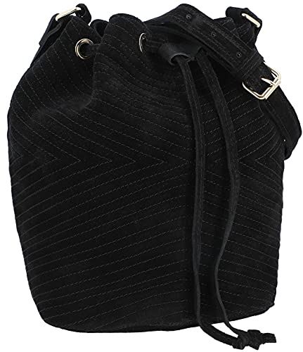 Gusti Umhängetasche Leder - Grethe Damen Schultertasche Bucket Bag Handtasche Beuteltasche Ledertasche Schwarz Leder Gusti Umhängetasche Leder - Grethe Damen Schultertasche Bucket Bag Handtasche Beuteltasche Ledertasche Schwarz Leder von Gusti