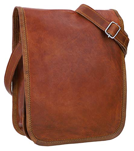 Gusti Umhängetasche Leder - Helen Handtasche Damen Ledertasche Schultertasche Vintage Braun Leder Damen Herren Unisex von Gusti