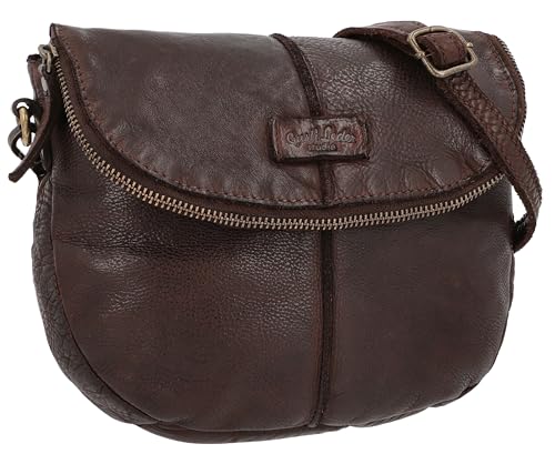 Gusti Umhängetasche Leder - Iselin Damen und Herren Handtasche Ledertasche Braun Leder von Gusti