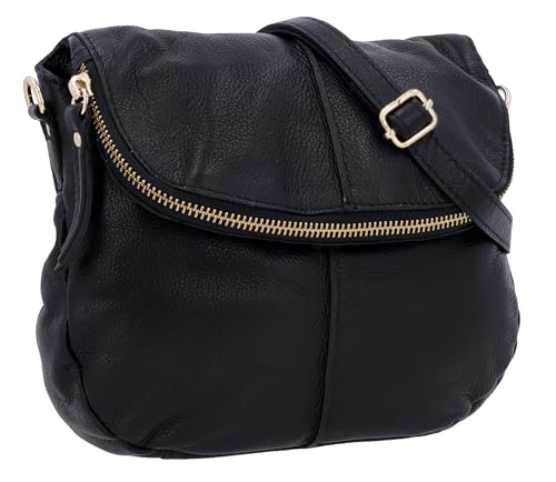 Gusti Umhängetasche Leder - Iselin Handtasche Ledertasche Damen Schwarz Leder von Gusti