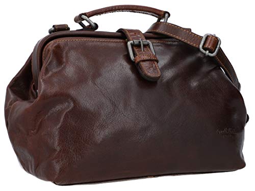 Gusti Umhängetasche Leder-Lillith Damen und Herren Vintage Ledertasche Handtasche Arzttasche Braun von Gusti