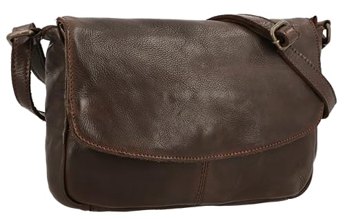 Gusti Umhängetasche Leder- Maisie Damen Handtasche Ledertasche Braun Leder von Gusti