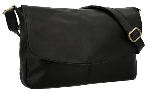 Gusti Umhängetasche Leder- Maisie Damen Handtasche Ledertasche Schwarz Leder von Gusti