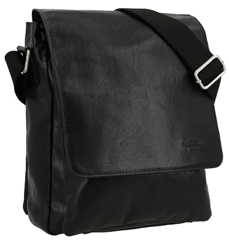 Gusti Umhängetasche Leder - Markus Ledertasche Handtasche Schultertasche Schwarz Leder von Gusti