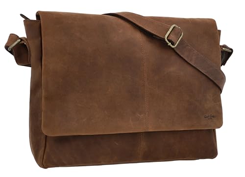 Gusti Umhängetasche Leder-Reign Umhängetasche Ledertasche Herren Vintage Braun Leder von Gusti