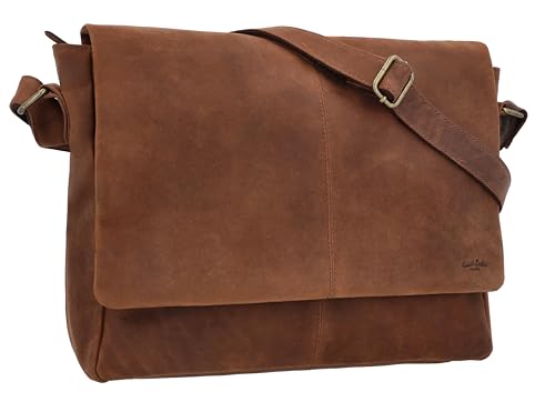 Gusti Ledertasche Herren Reign | Handgefertigte Umhängetasche Herren Leder für Alltag & Büro I Pflanzlich gegerbtes & langlebiges Ziegenleder von Gusti