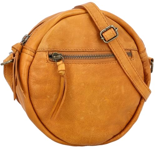 Gusti Umhängetasche Leder - Tanja Damen Handtasche Schultertasche kleine Tasche Stadttasche Ledertasche Vintage Leder Braun von Gusti