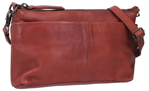 Gusti Handtasche Leder - Veronika Damen Kleine Handtasche Ledertasche Partytasche Abendtasche Schultertasche Braun von Gusti