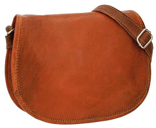 Gusti Handtasche Leder - Holly Damen Umhängetasche Ledertasche Vintage Braun Leder von Gusti