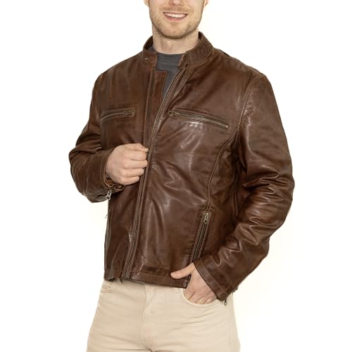 Gusti Yara Lederjacke Bikerjacke Jacke Echtleder Braun Leder M von Gusti