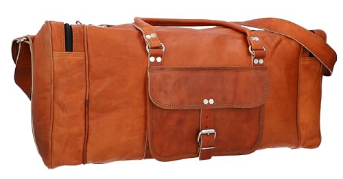 Gusti Weekender Leder - Harvey Damen und Herren Reisetasche Umhängetasche Handtasche Ledertasche Braun Leder von Gusti