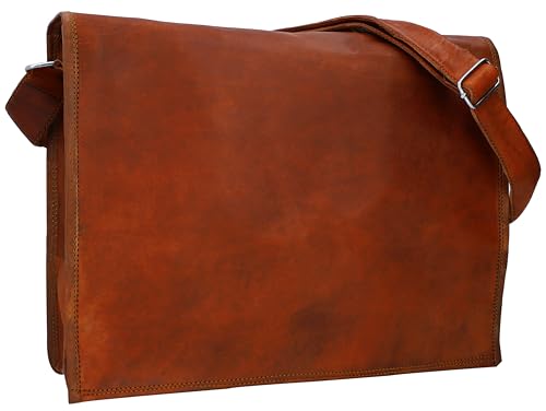 Gusti Laptoptasche Leder - Max Damen und Herren Umhängetasche Ledertasche Vintage Braun Leder von Gusti